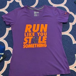 Nike Dri-Fit Slim Fit Tee - Run Like You Stole Something.